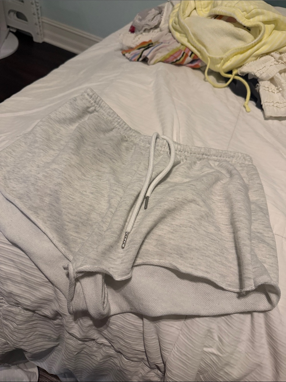 SHEIN Light Gray Drawstring Athletic Shorts